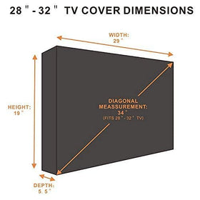 KOLIFE K LIFE weatherproof cover shields a 30W x 19H TV with a soft interior.