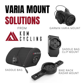 KOM Cycling clip-mount in use on a ride with radar light properly placed.