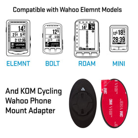 KOM Wahoo Elemnt hinge mount demonstrates quick installation on bars.