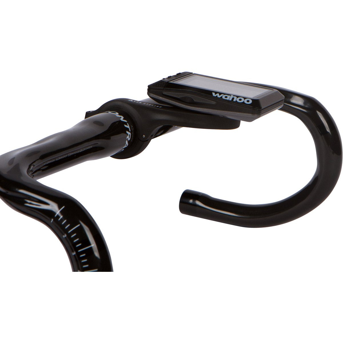 On-bike view shows slim, low-profile mount.
