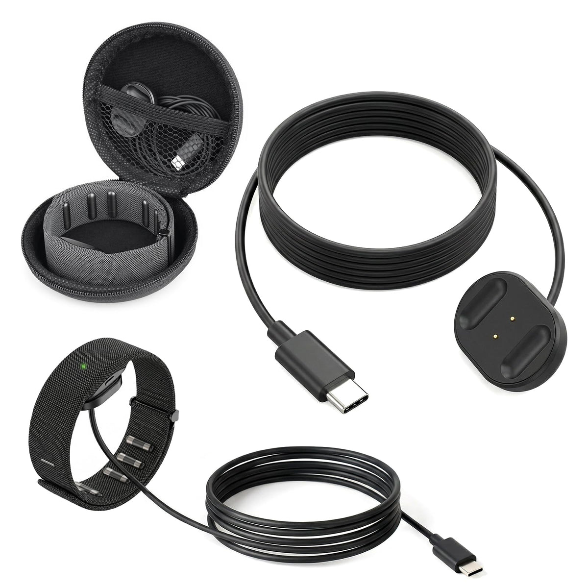 KONAFEI charging cable with Ray-Ban Meta Display charger and storage bag for easy travel.