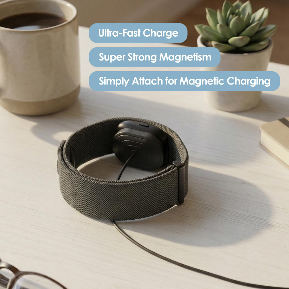 KONAFEI storage bag case keeps Ray-Ban charger organized during trips.