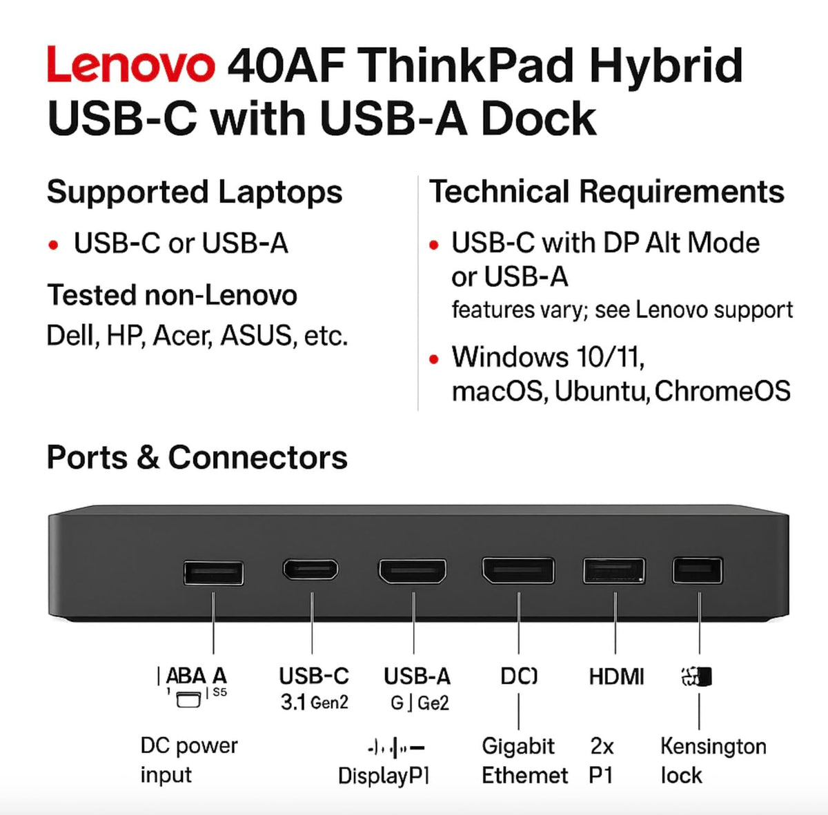 ThinkPad compatibility of Koncept 40AF0135US docking station for enterprise laptops