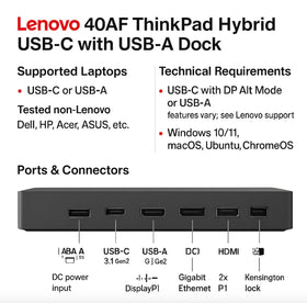 ThinkPad compatibility of Koncept 40AF0135US docking station for enterprise laptops