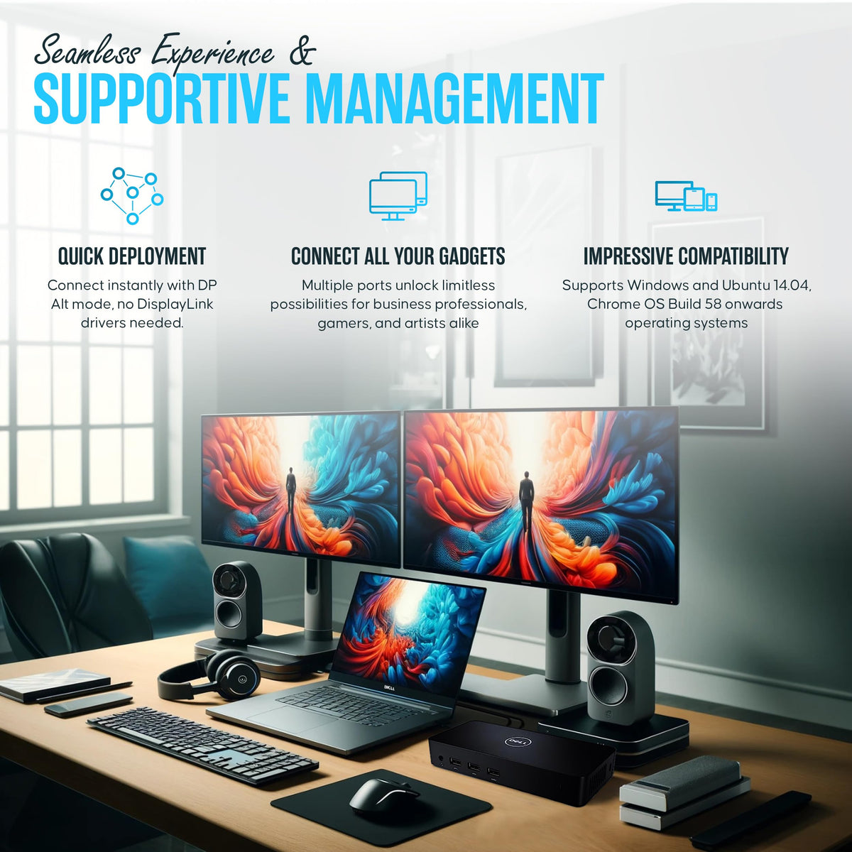 Koncept D6000 universal compatibility with Dell and non-Dell laptops.
