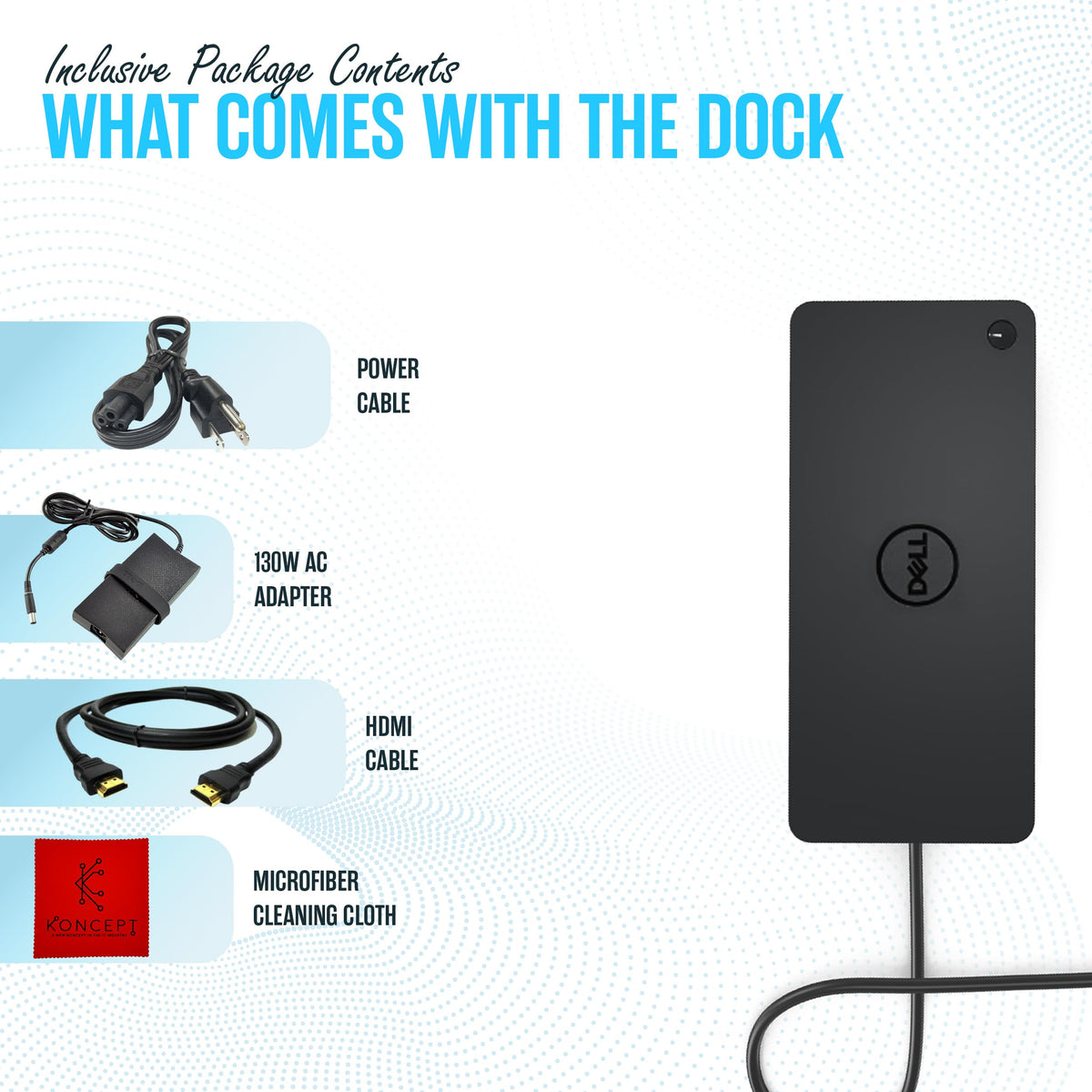 Koncept D6000 USB-C ports support charging and data transfer for laptops.