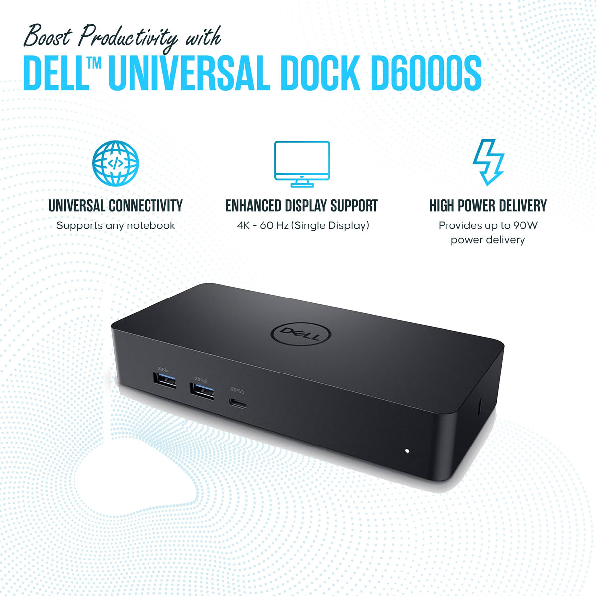 Koncept Dell D6000S connected workstation with multiple monitors enhancing productivity