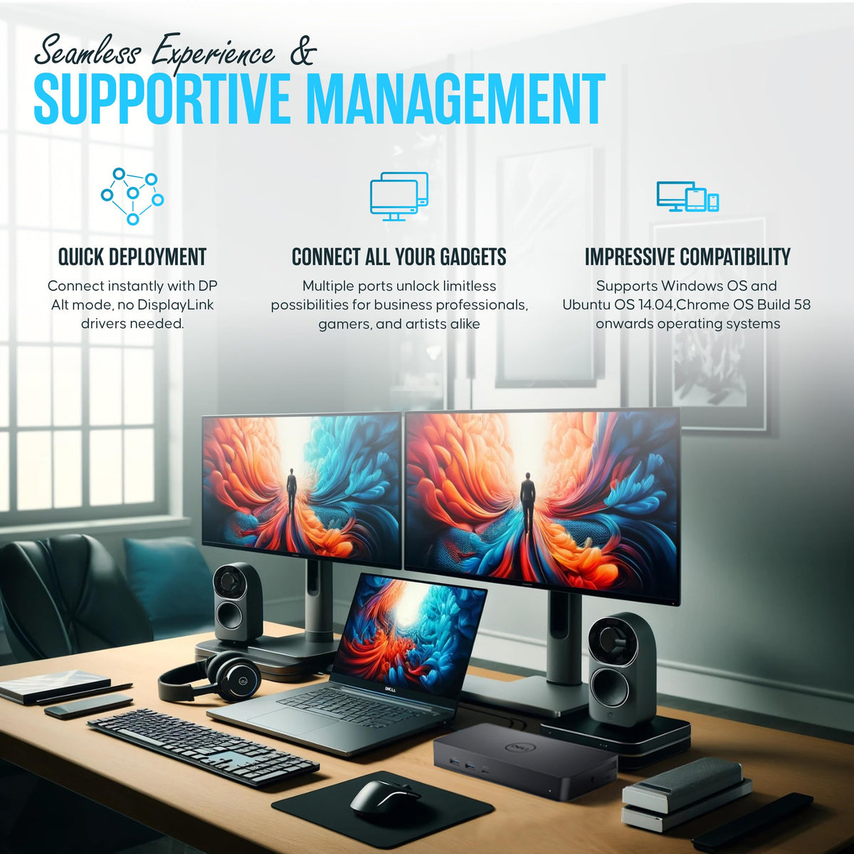 Koncept Dell D6000S HDMI-DP setup delivering high-resolution displays