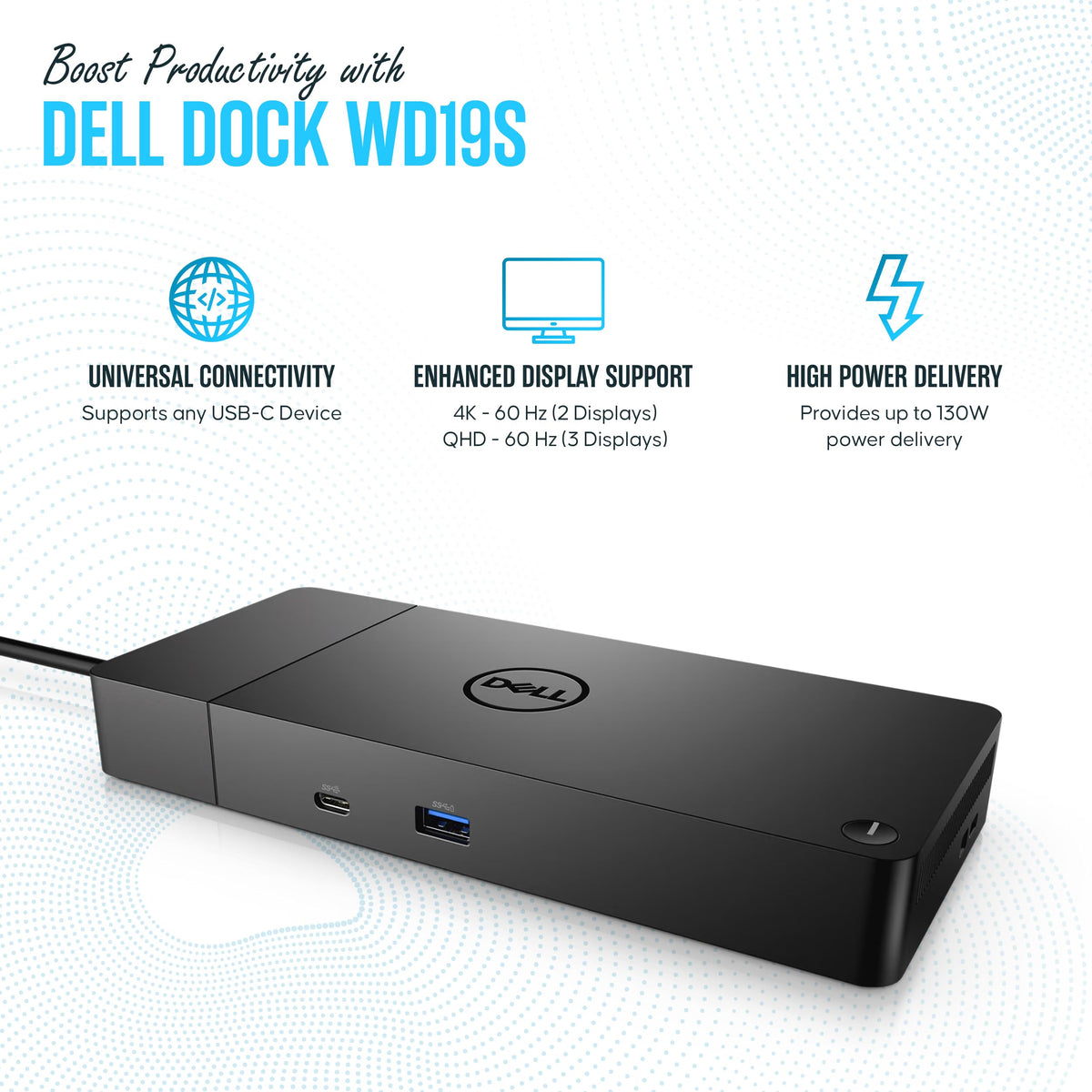 Koncept WD19S enables a dual-monitor setup for multitasking.