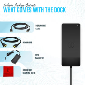 Koncept Dell WD19TB dock side ports enable fast data transfer and peripheral hookups.