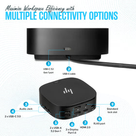 Koncept HP docking station delivers up to 120W power for devices.