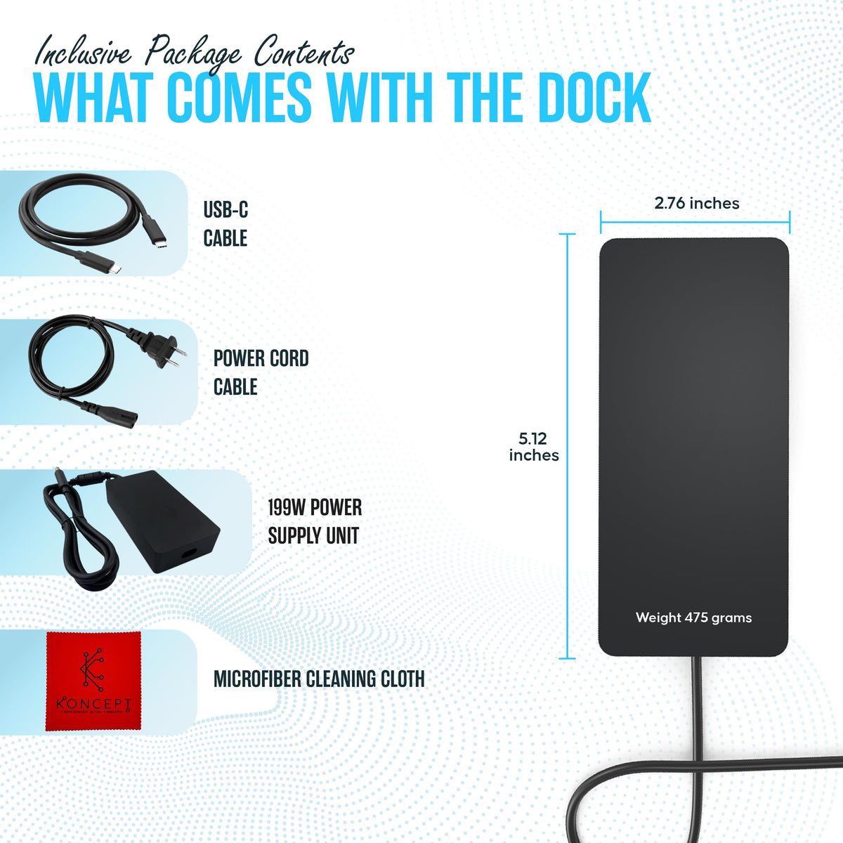 Koncept SVS-00001 Surface Dock demonstrates cable connection for external displays.