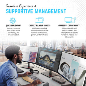 Koncept ThinkPad dock Thunderbolt 4 port for high-speed data transfer.
