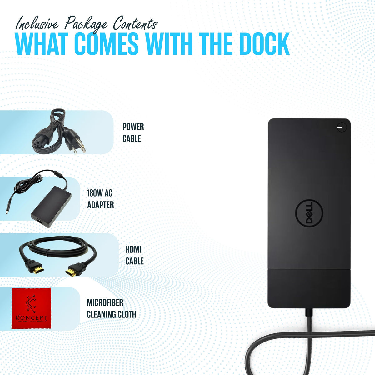 Koncept WD19 enables dual-monitor setup with HDMI and DisplayPort outputs