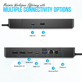 Koncept WD19 Dell dock dual monitor setup on workspace with two screens