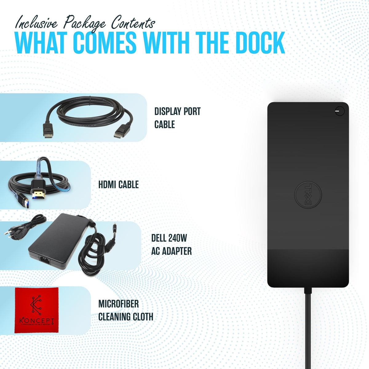 Koncept WD19DCS Dell dock side ports enable easy peripheral connectivity.