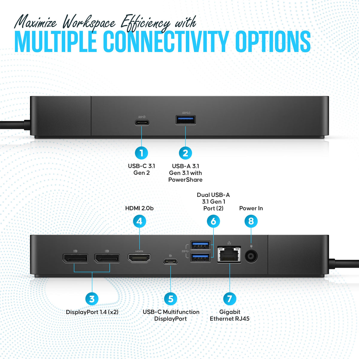 Koncept WD19DCS 240W power adapter provides reliable device charging.