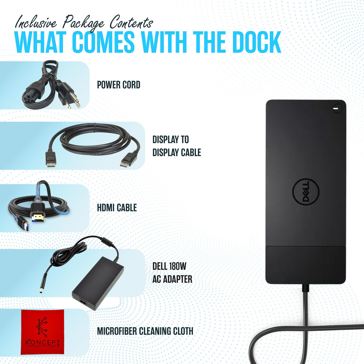 Koncept WD22TB4 dock showing workspace setup for productivity