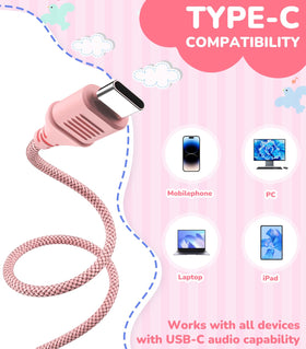 KONNAO kids headphones with microphone pink for online learning