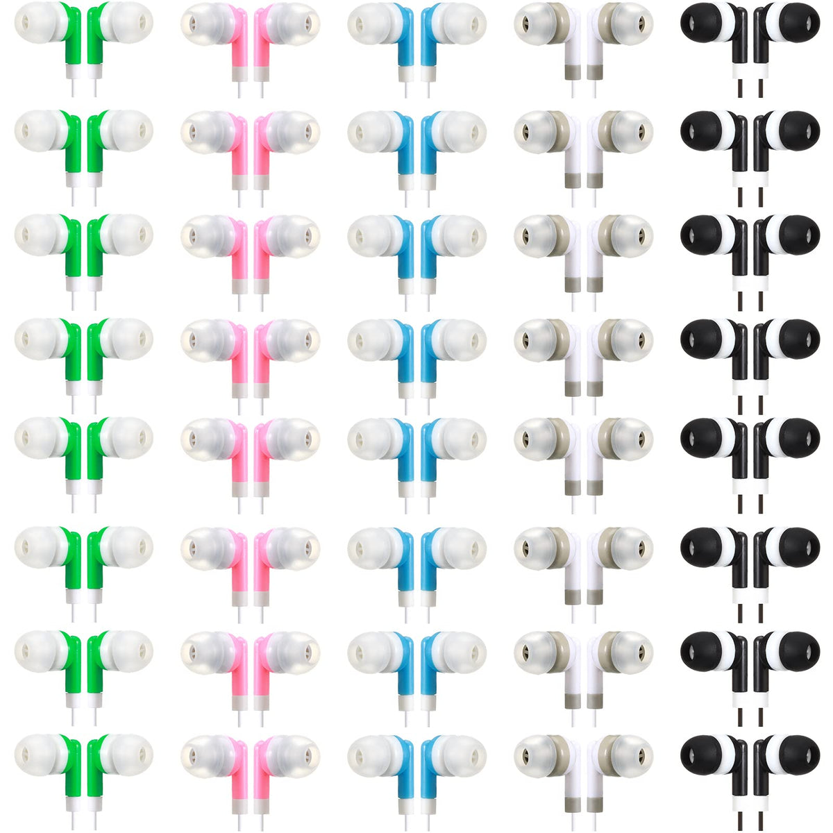 Konohan 100-pack wired earbuds for classrooms with clear stereo sound