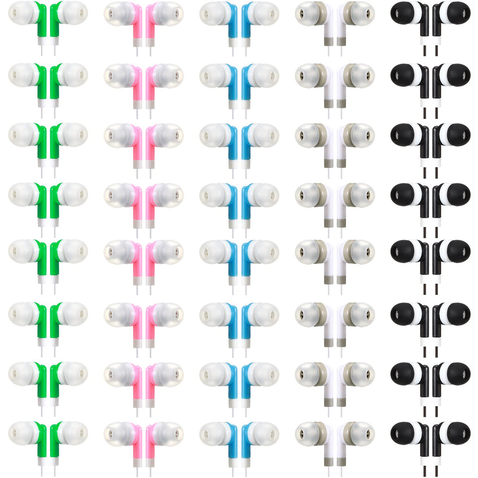 Konohan 100-pack wired earbuds for classrooms with clear stereo sound