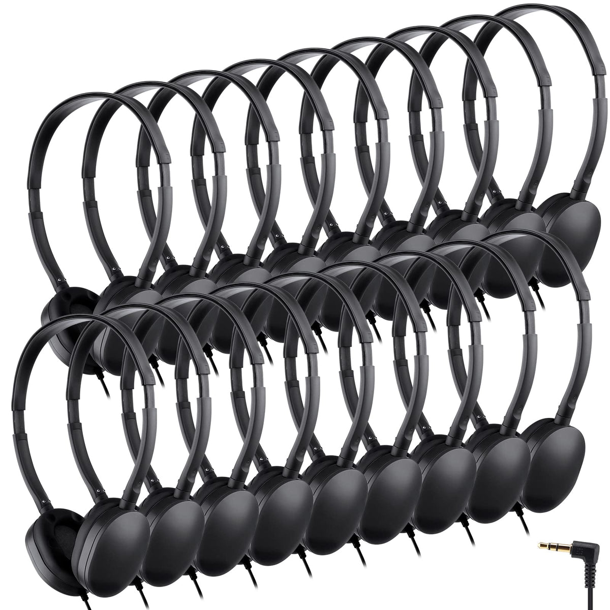 Konohan 18-pack class set headphones bulk packaging for classroom use