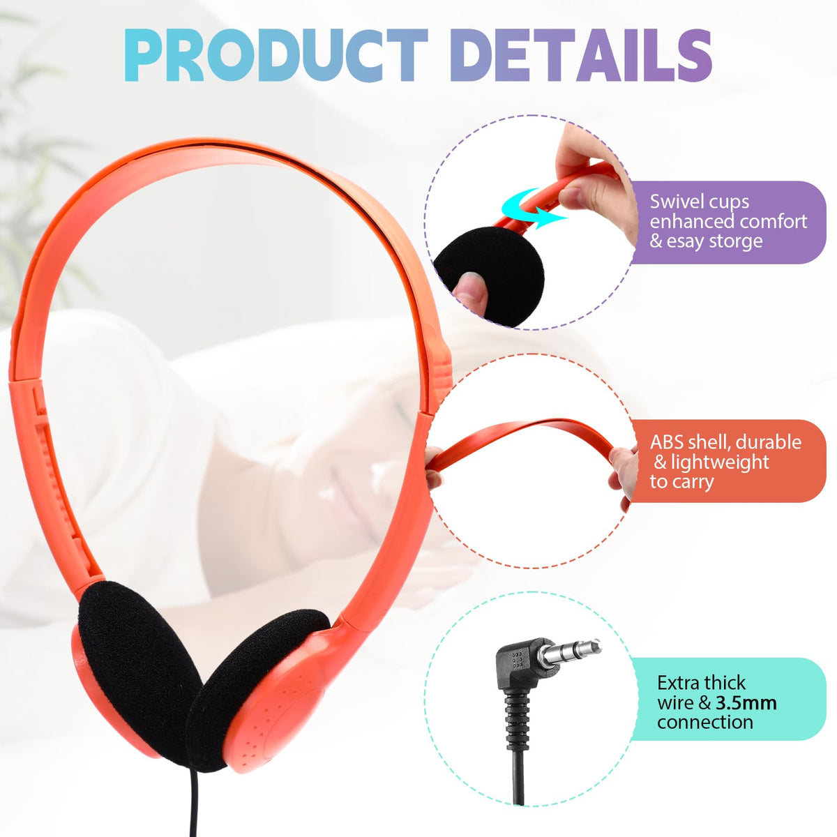 Konohan adjustable headband detail demonstrating secure fit benefit