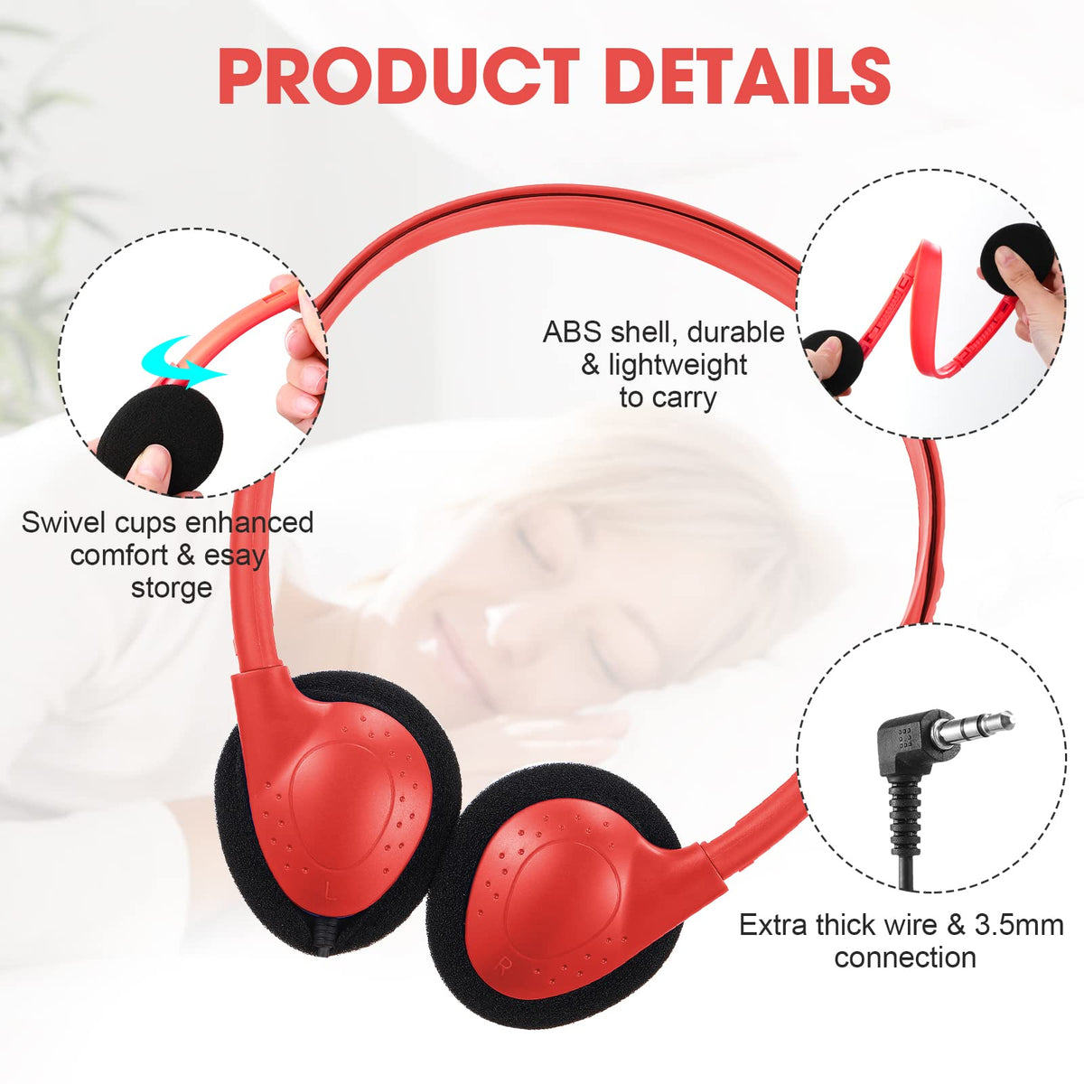 Konohan adjustable headband detail providing secure fit