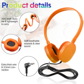 Konohan adjustable over-ear headphones with secure fit for classroom use