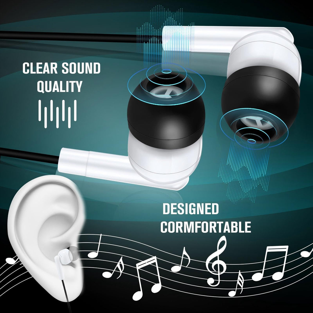 Konohan classroom earbuds yellow color option, bright and engaging