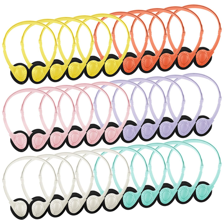 Konohan front packaging showing 30-pack macaron headsets and easy storage benefit