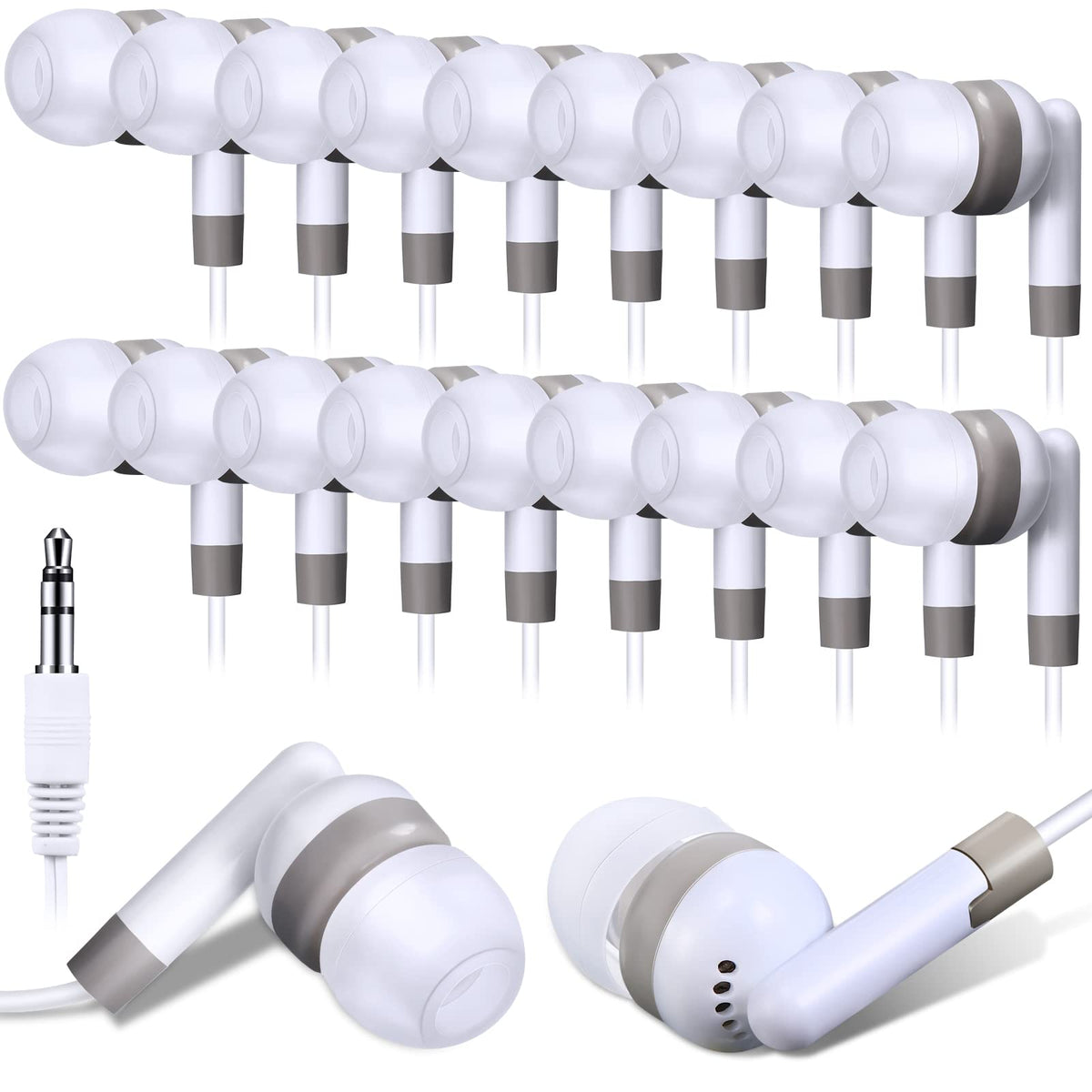 Konohan front packaging showing 100 individually bagged earbuds for easy distribution