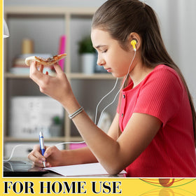 Konohan earbuds in use at a library demonstrating focused listening benefit