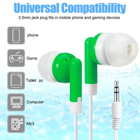 Konohan multicolor earbuds with color variety for student use and library checkout