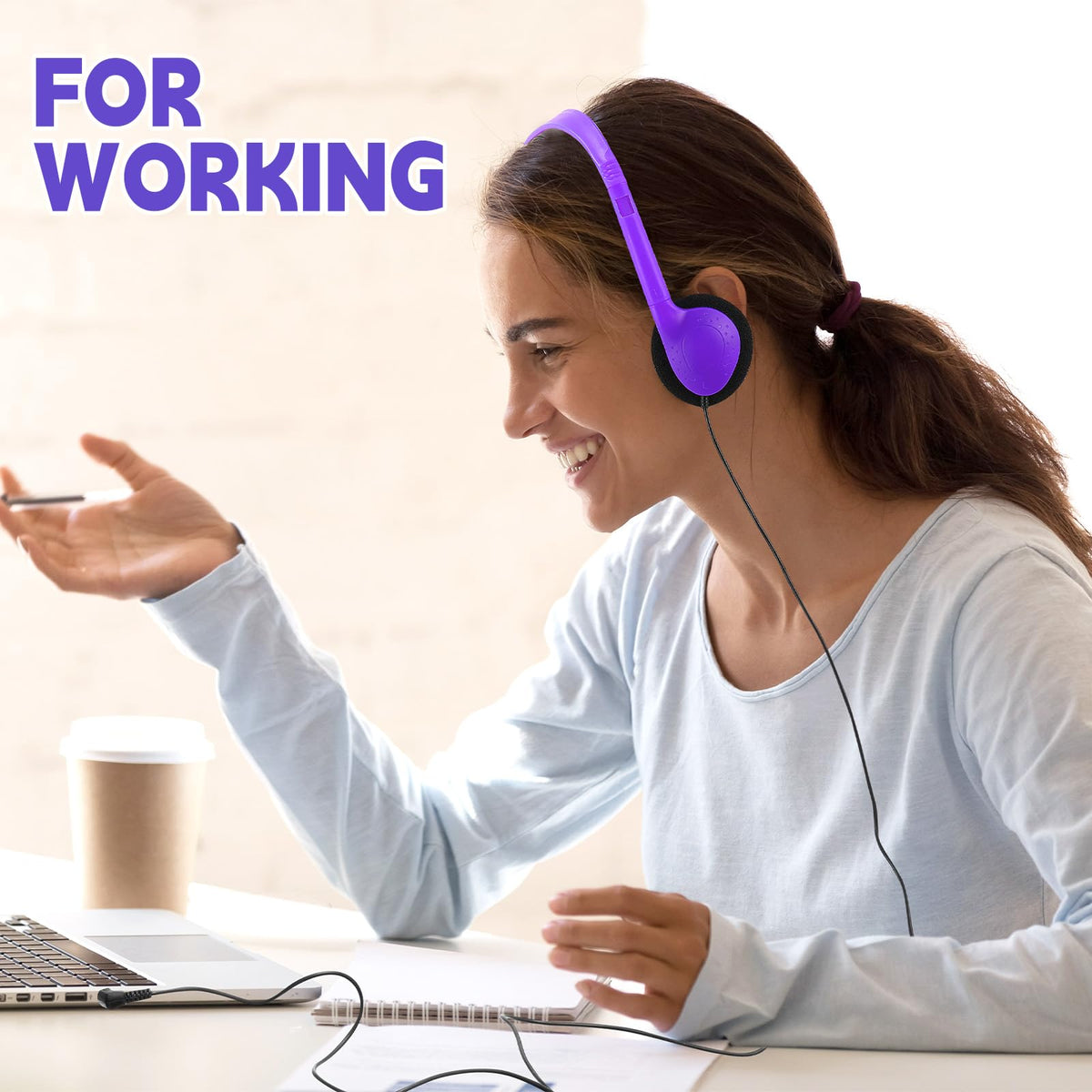 Konohan headphones beside notebook showing compact scale for storage