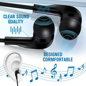 Konohan wired earbuds black designed for durable reuse in school settings