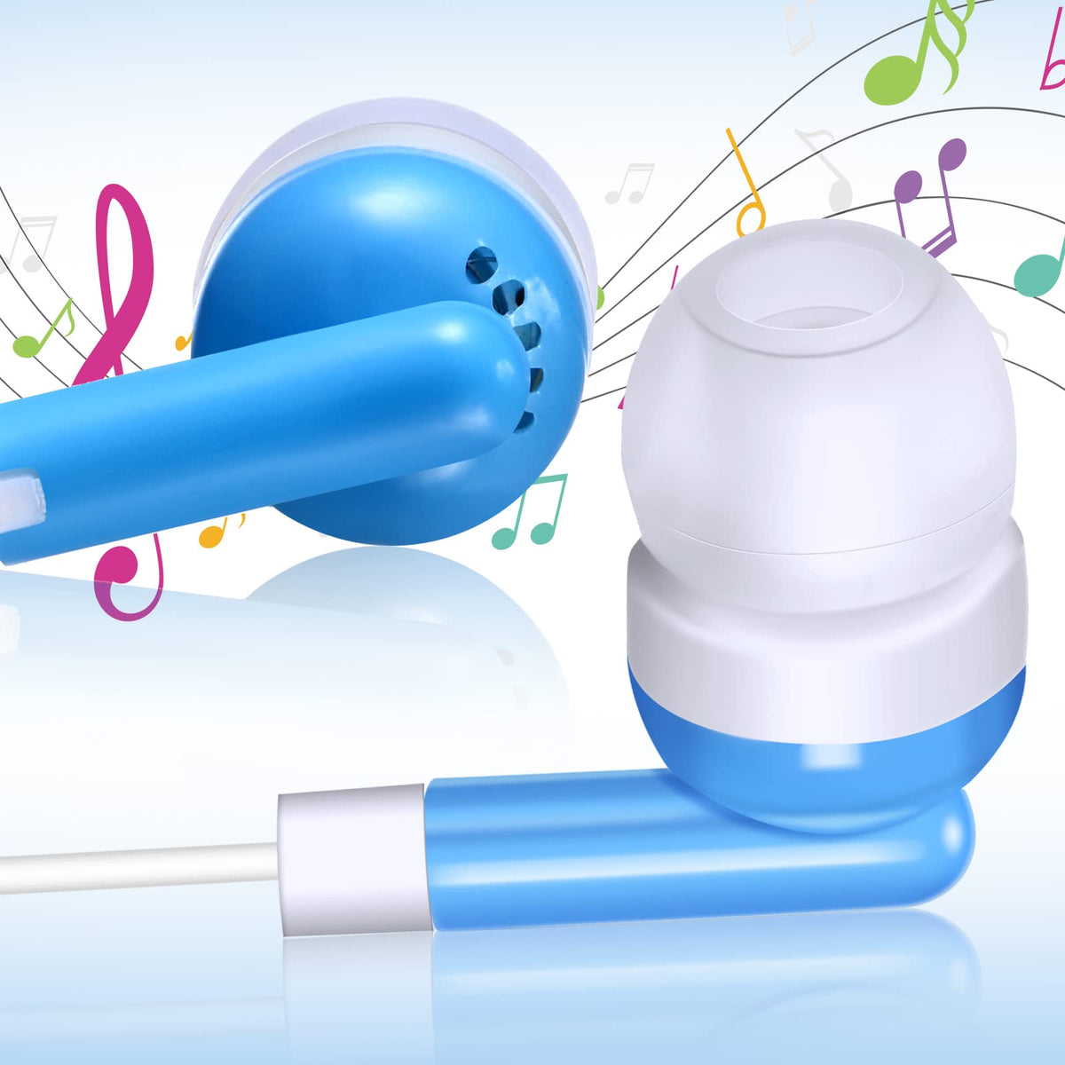 Konohan green wired earbuds for comfortable study.