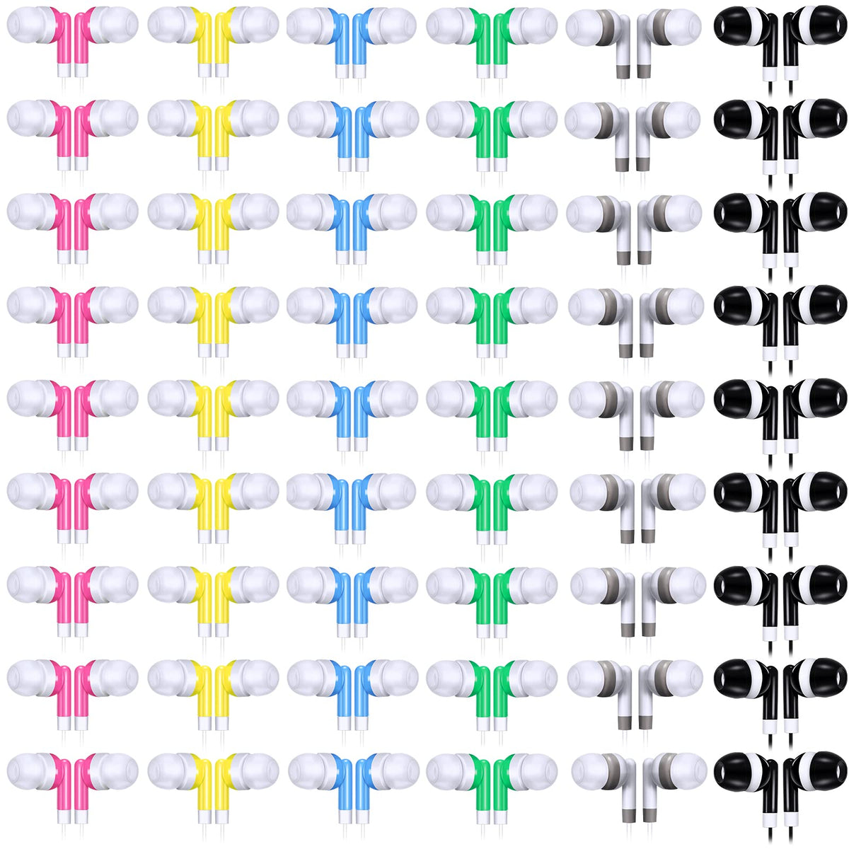 Konohan pink wired earbuds for classroom listening, color-coded set.
