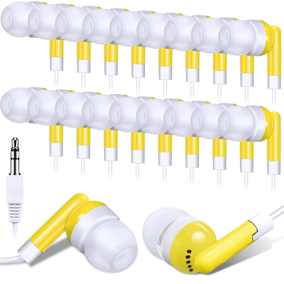Konohan front packaging showing yellow earbuds and benefits of bulk supply