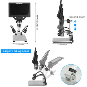 Koolertron dual LED lights provide bright, even illumination for detailed viewing.