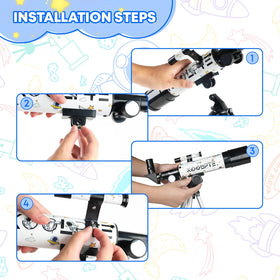 Koolpte interchangeable eyepieces close-up illustrating magnification options and flexibility