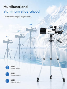 Koolpte finderscope and adjustable tripod simplify object locating during sessions.