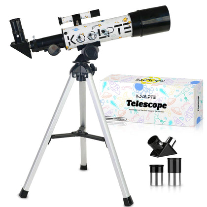 Koolpte front view of telescope showing compact design and clear optics for easy viewing