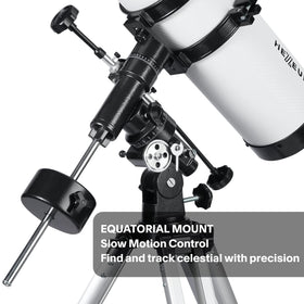 Koolpte 130EQ 2x Barlow lens doubles power for moon and planets.