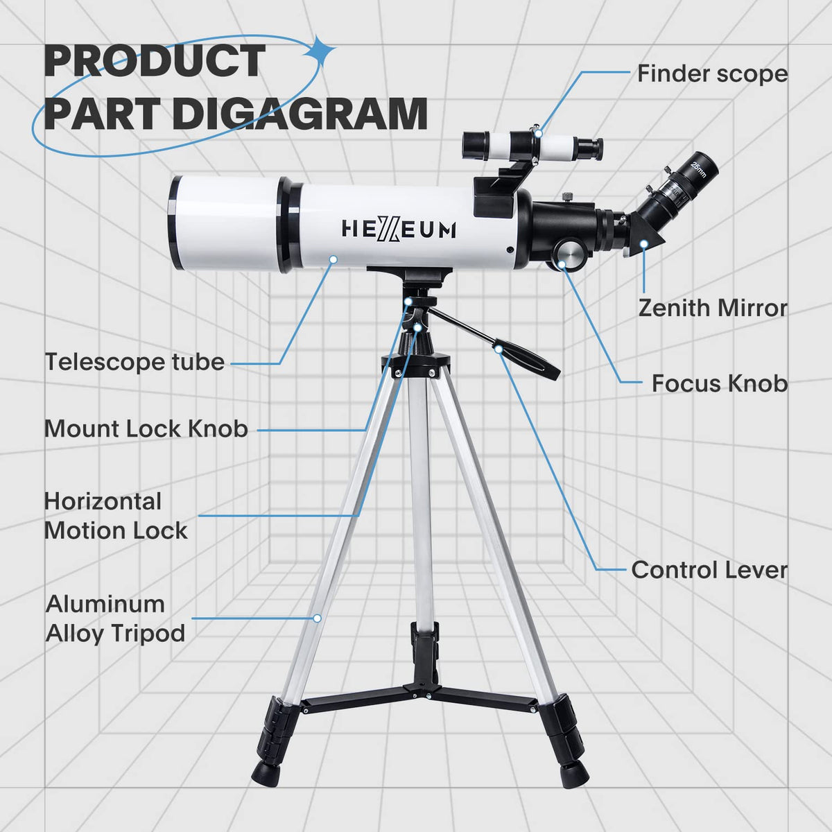 Koolpte telescope 5x24 finder helps locate objects in the night sky quickly