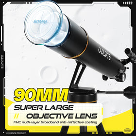 Koolpte telescope with 700mm focal length captures wider celestial scenes.