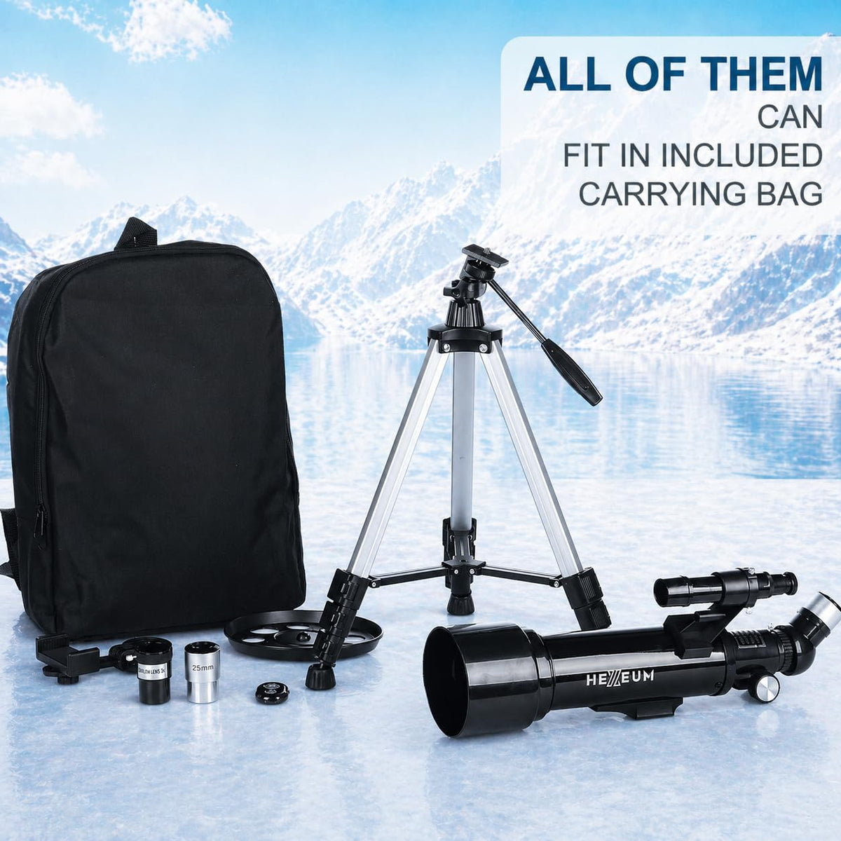 Koolpte carrying bag protects your telescope on trips.