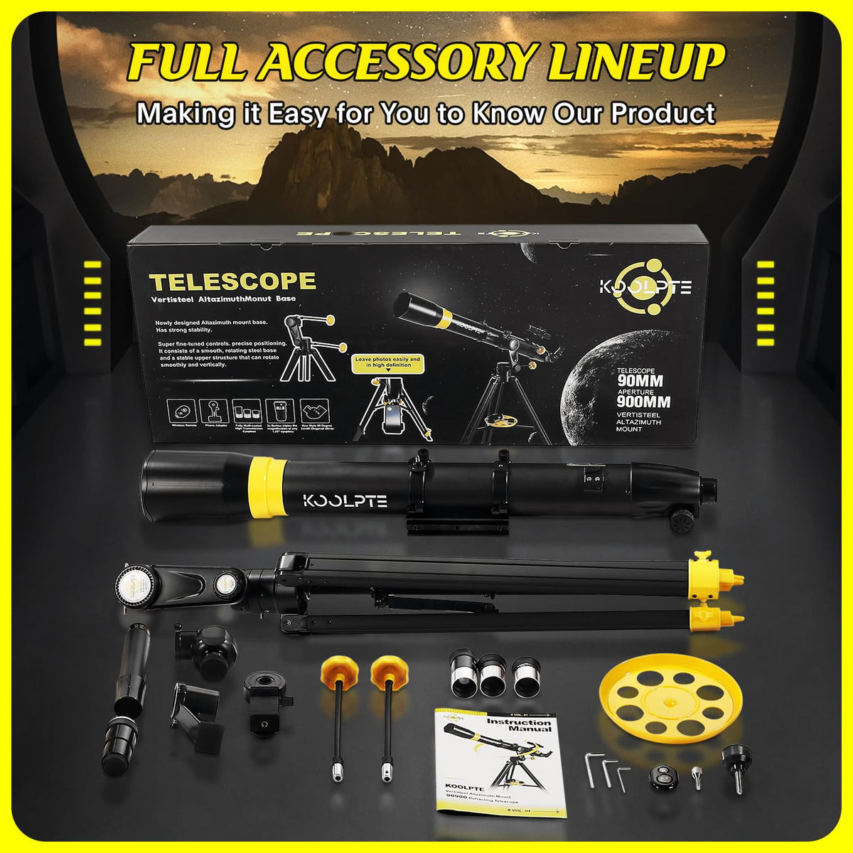 Koolpte digital eyepiece included for easy sharing