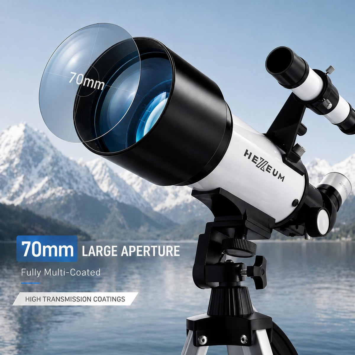 Koolpte telescope eyepieces 25mm and 10mm for clear viewing experiences.