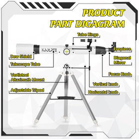Koolpte telescope magnification 45-450x supports lunar to deep-sky viewing.